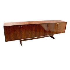 Rosewood credenza with brass pulls from Brazil