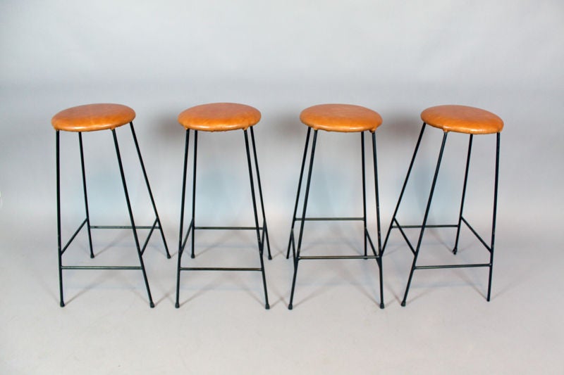 caramel leather bar stools