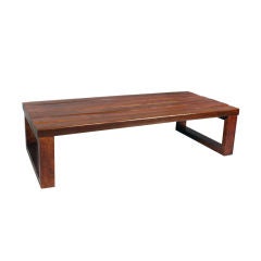 Massive rectangular solid Ipe plank coffee table from Brazil