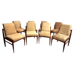 Set of 8 sculptural Brazilian Caviuna dining chairs