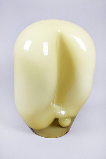 Large Murano Vistosi hand blown yellow glass light sculpture with sinuous, organic curves.

Many pieces are stored in our warehouse, so please give us a call at (323) 463-4434 or email us at info@thomashayesgallery.com to find out if the pieces