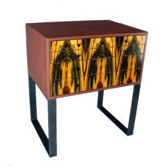 Custom Pau-brazil wood and leather chest by Thomas Hayes Studio