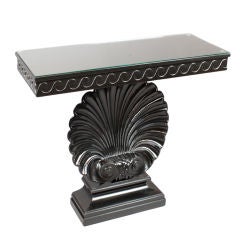 Black lacquered "Shell" console by Edward Wormley for Dunbar