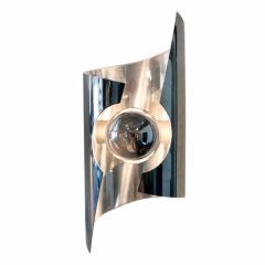 Cylindrical chromed steel sconce, Sciolari attribution