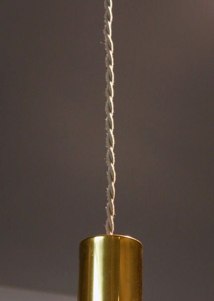 Mid-20th Century 60's brass & glass flower pendants