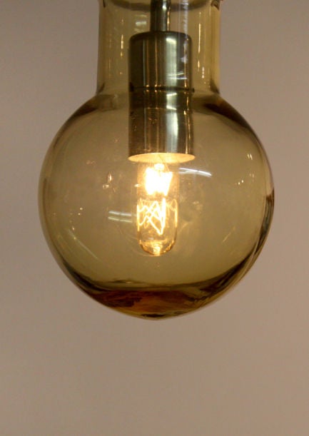 German 1960's amber glass dog bone pendants