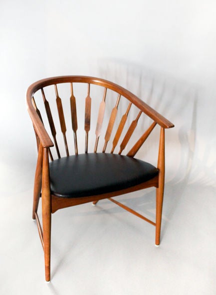 American Pair of solid Walnut armchairs by Kip Stewart