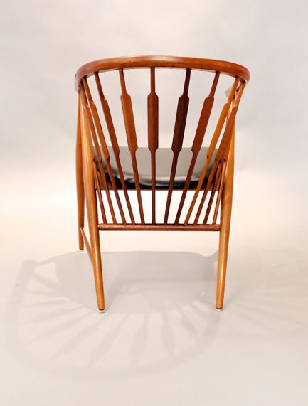 Pair of solid Walnut armchairs by Kip Stewart 2