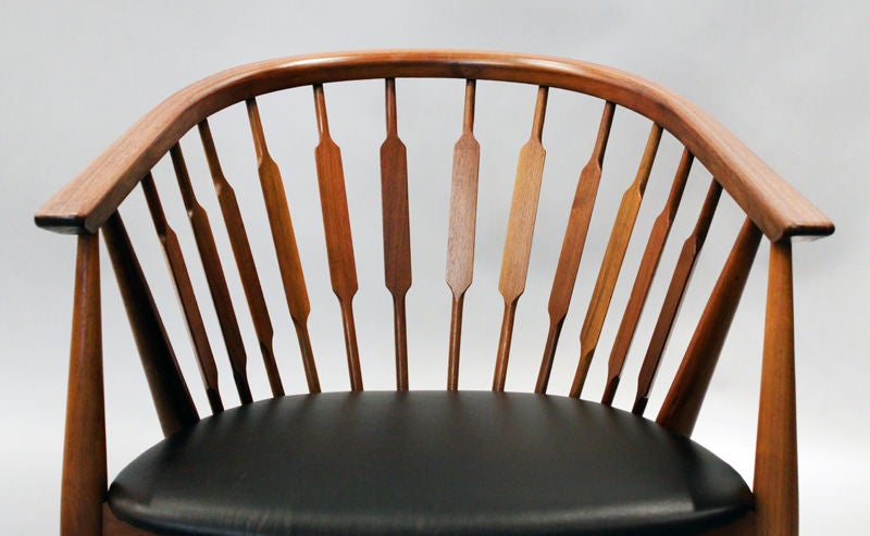 Pair of solid Walnut armchairs by Kip Stewart 4