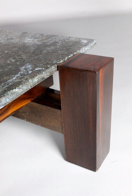 Brazilian Rosewood and Black Granite Coffee Table 1