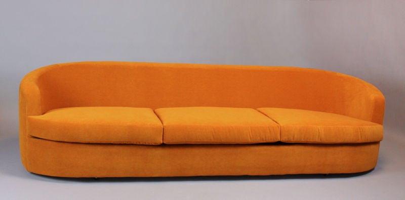 American Long curved back sofa by Milo Baughman
