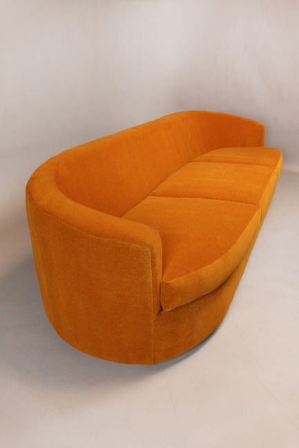 Mid-20th Century Long curved back sofa by Milo Baughman