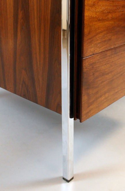 Walnut and chrome desk by Florence Knoll 2