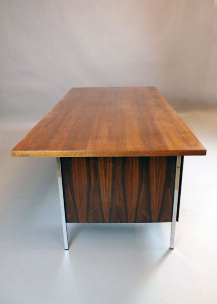 Walnut and chrome desk by Florence Knoll 3