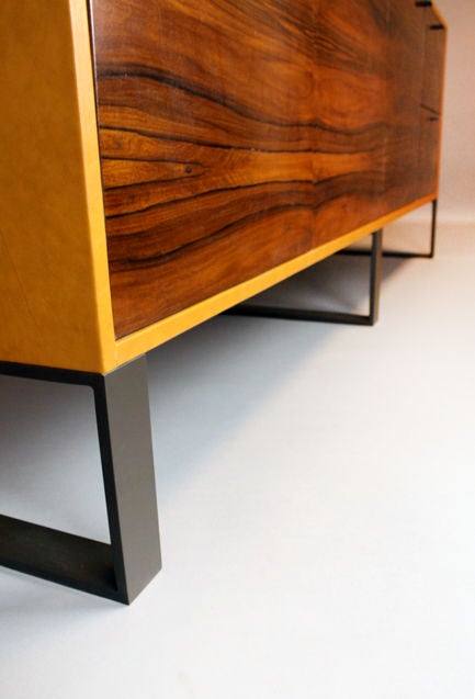 Custom Quadrar Leather Credenza in Salvaged Rosewood 3