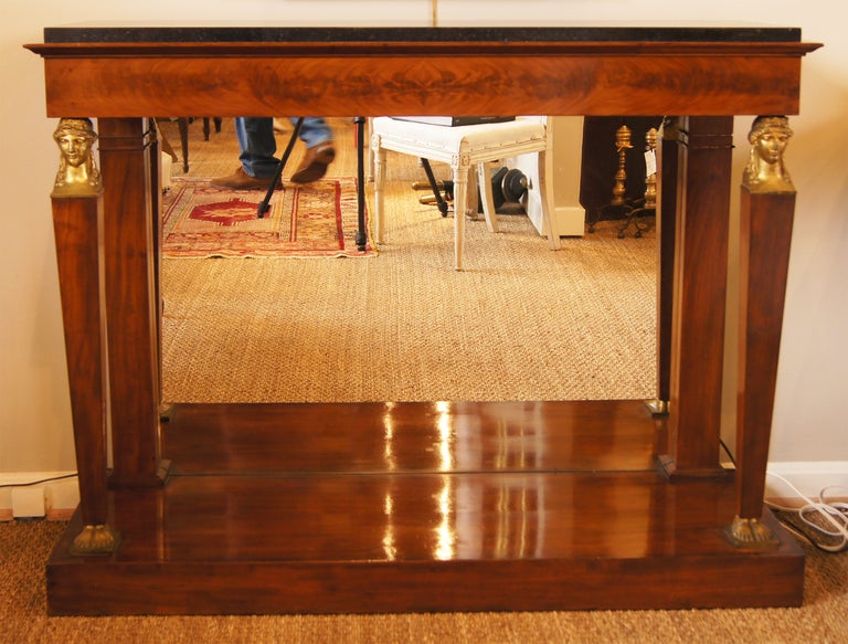 Elegant Near-Pair of French Empire Pier Tables