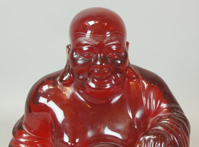 Large Cherry Amber Buddha In Excellent Condition In Kilmarnock, VA
