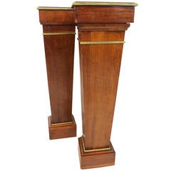 Pair of French Mahogany Pedestals