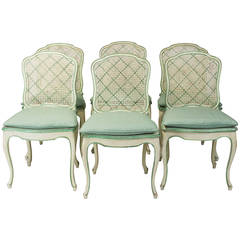 Set of Six Painted Dining Chairs