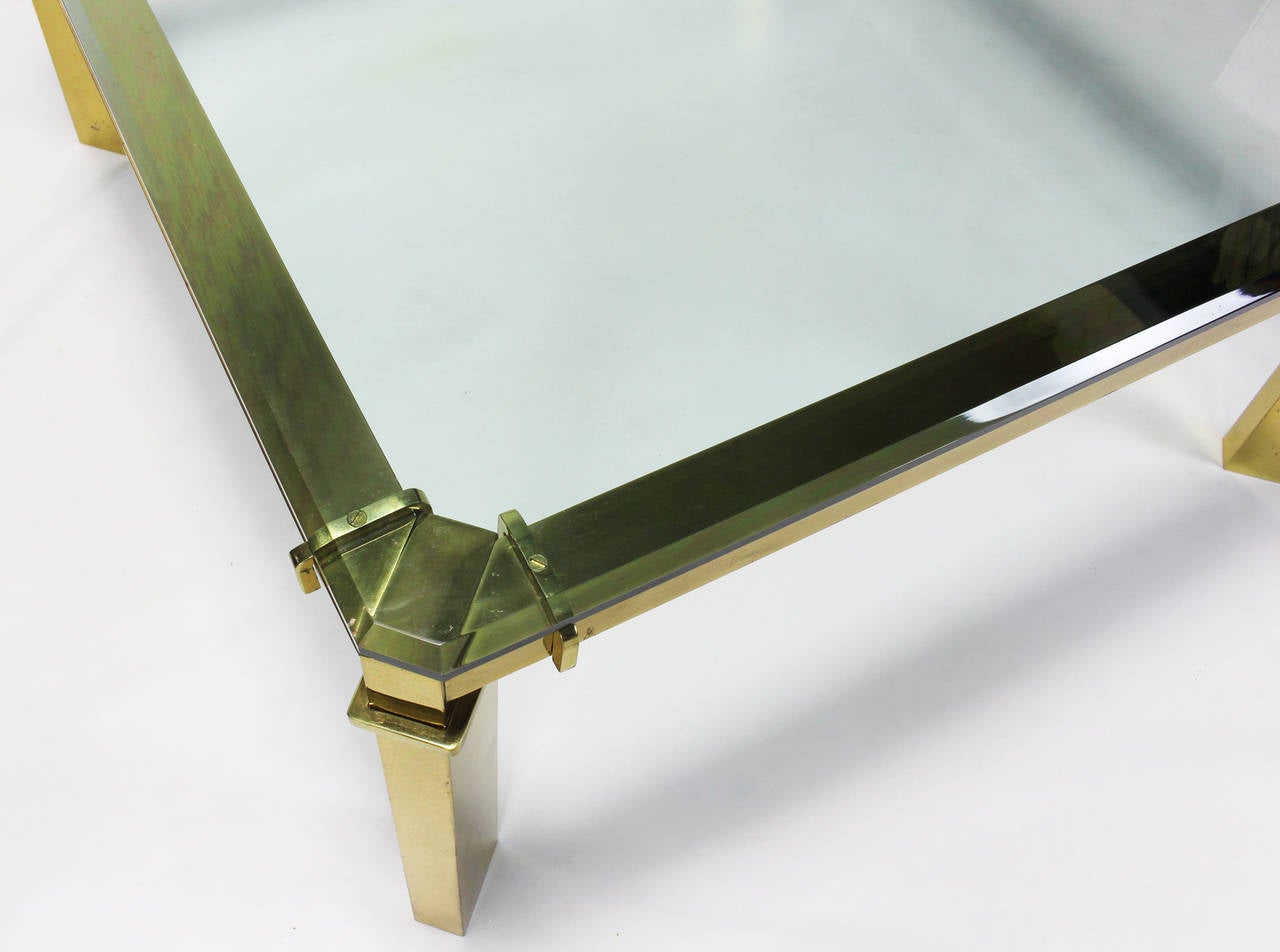 Gucci Brass and Glass Cocktail Table In Excellent Condition In Kilmarnock, VA