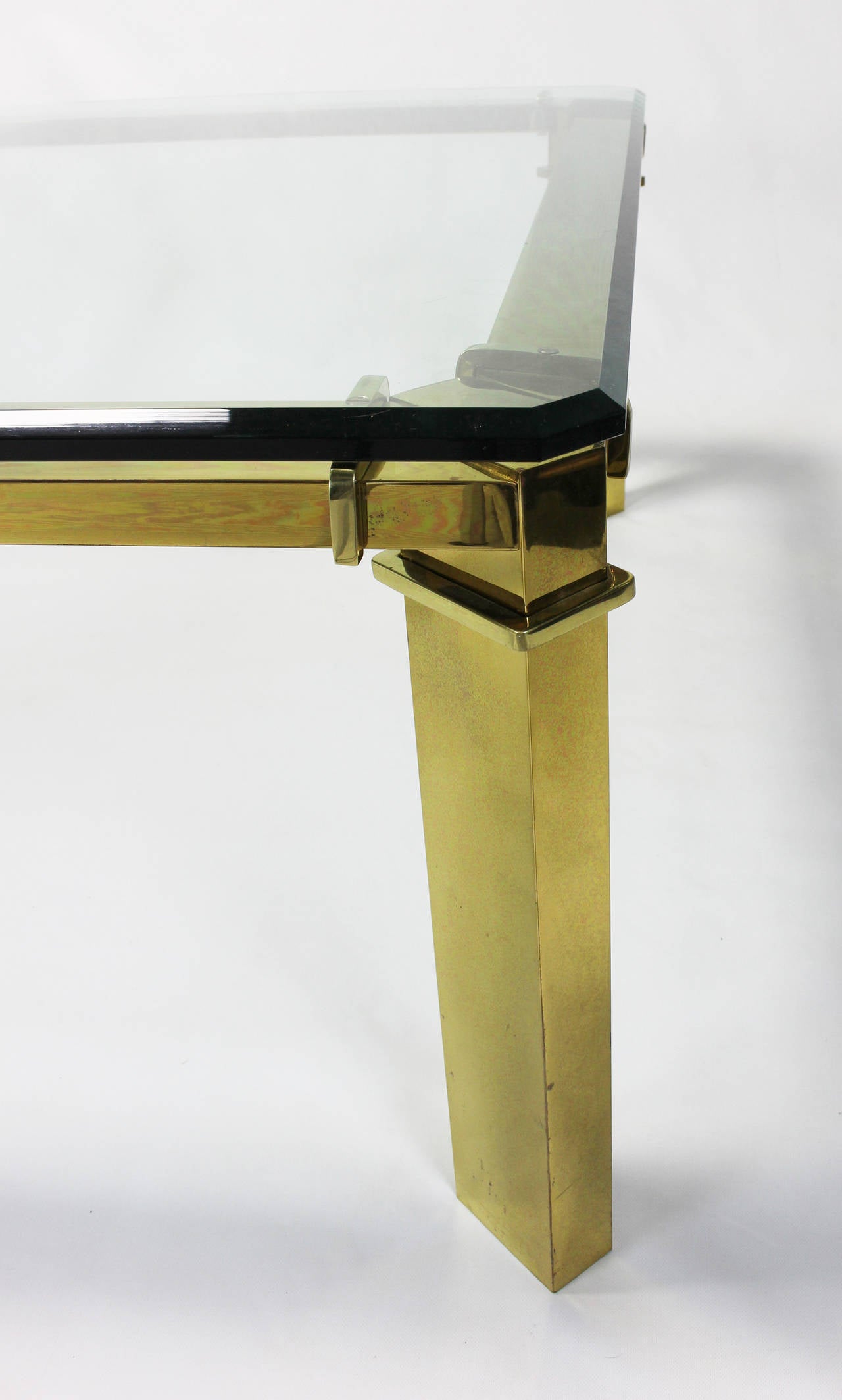 Late 20th Century Gucci Brass and Glass Cocktail Table