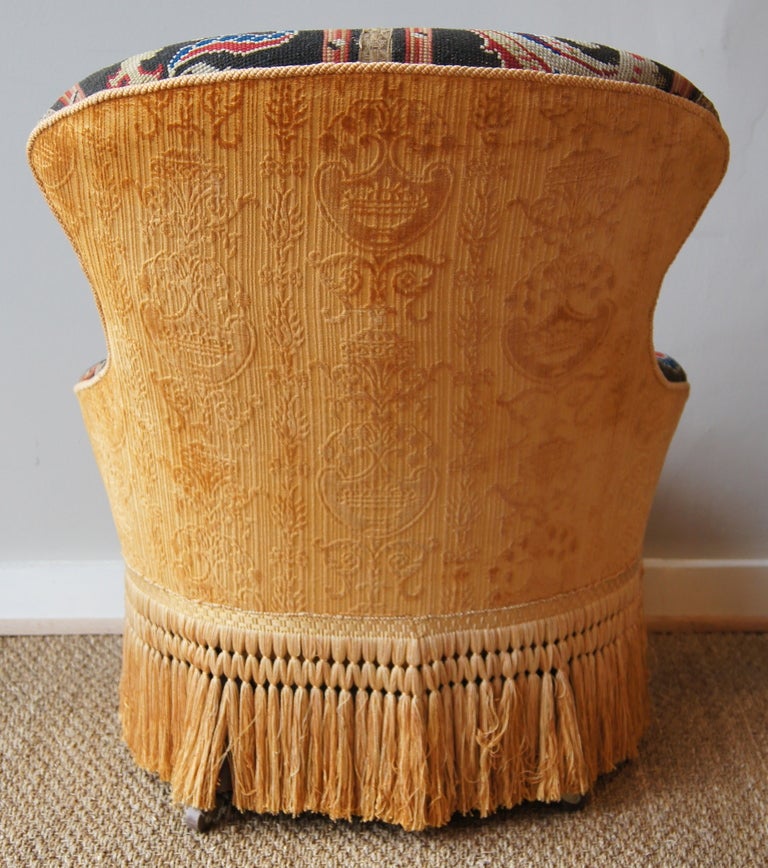 20th Century Edwardian Needlepoint Slipper Chair
