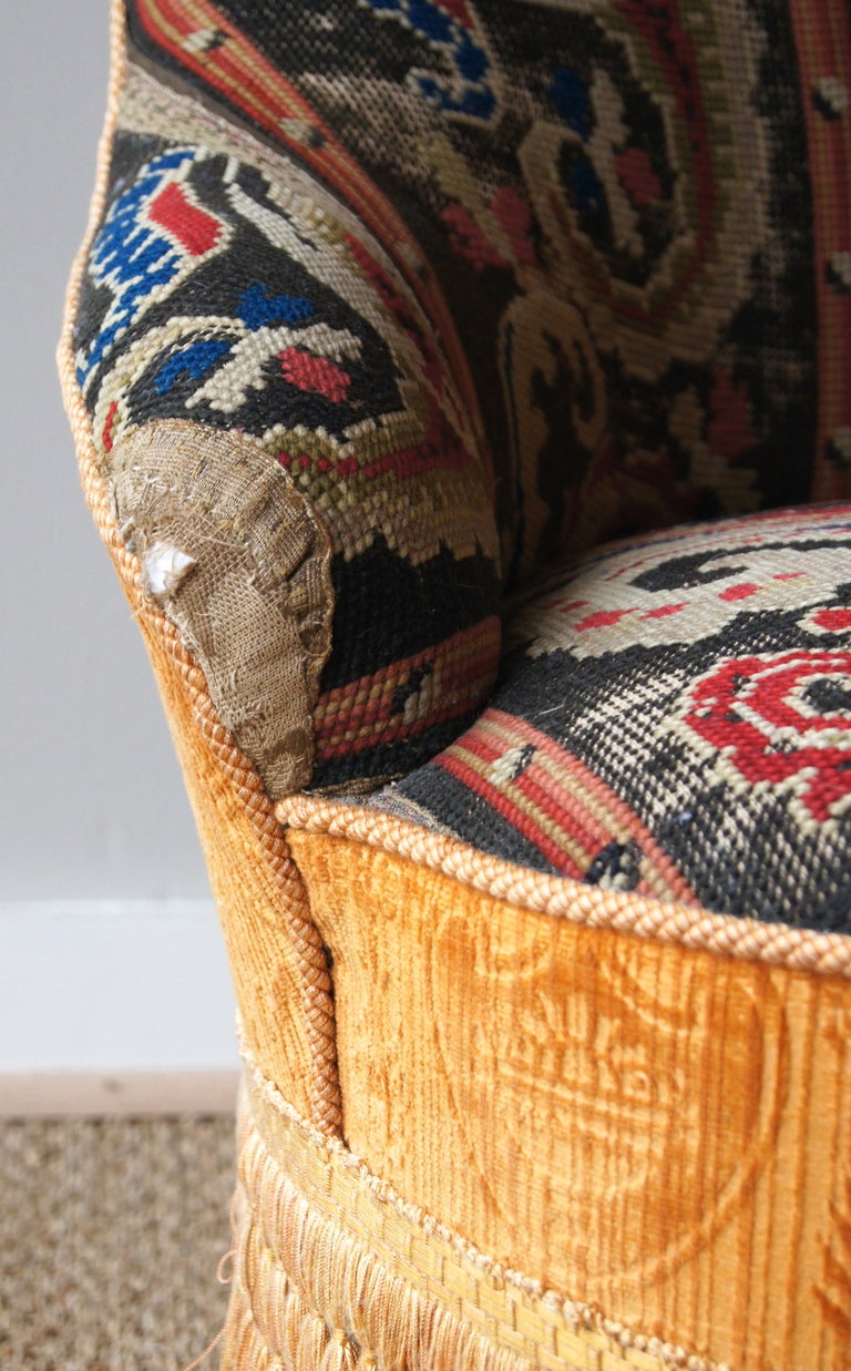 Edwardian Needlepoint Slipper Chair 1