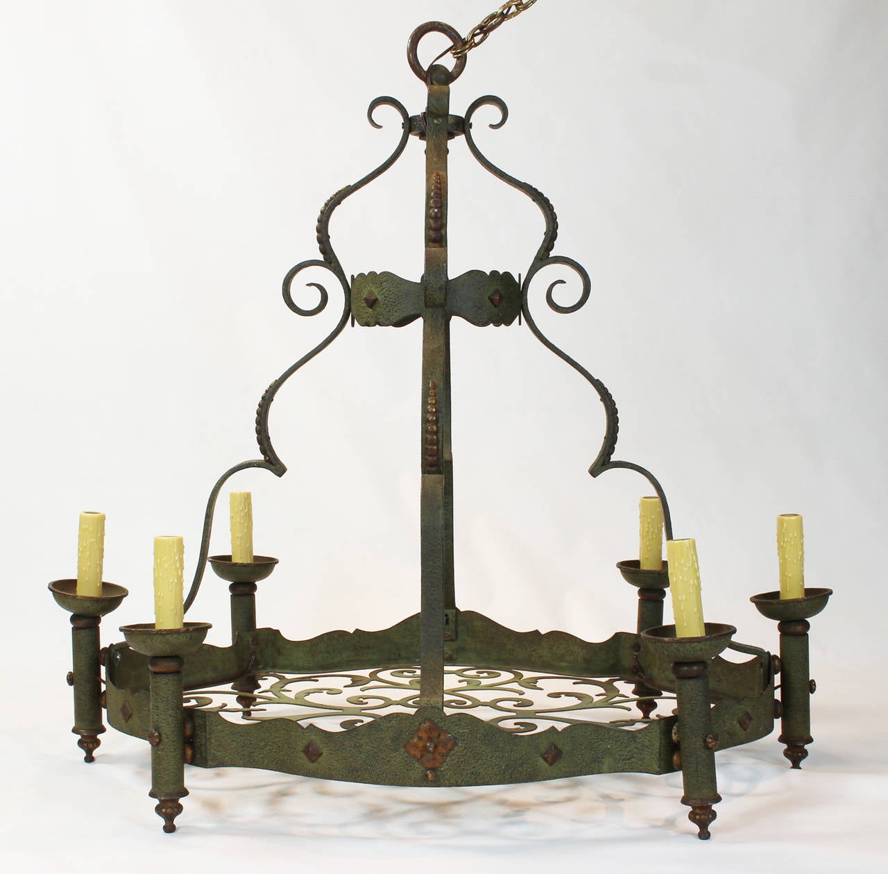 Early 20th Century Massive Iron Chandelier