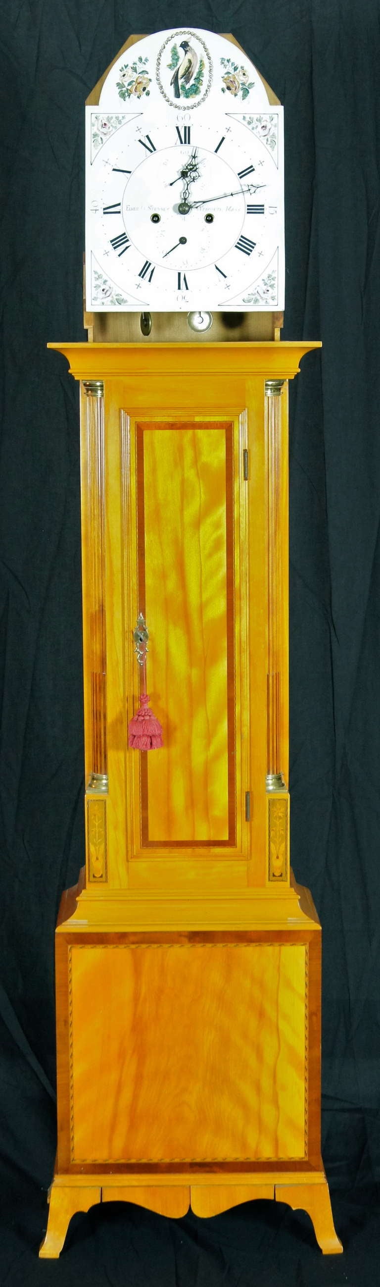 American Federal Style Tall Case Clock by Elmer Stennes In Excellent Condition In Kilmarnock, VA