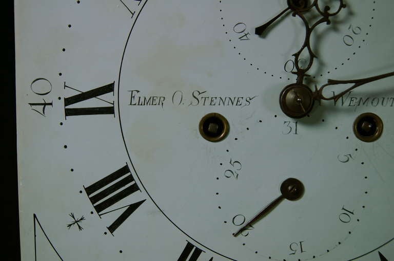 Mahogany American Federal Style Tall Case Clock by Elmer Stennes