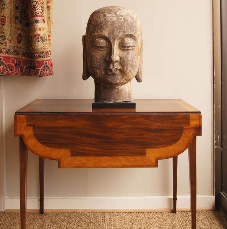 Large Carved Wood Buddha Head 2