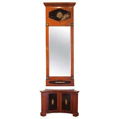 Hall Cabinet with Matching Pier Mirror