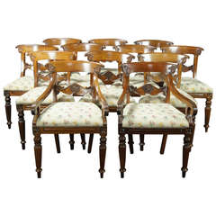 Set of Twelve (12) William IV Rosewood Dining Chairs