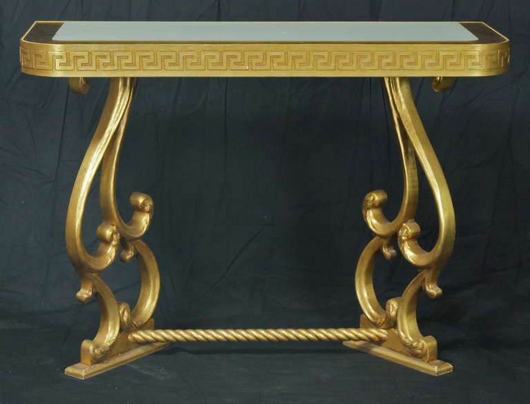 20th Century Pair of Neoclassical Style Gilt-Wood Console Tables For Sale