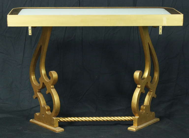 Pair of Neoclassical Style Gilt-Wood Console Tables For Sale 2