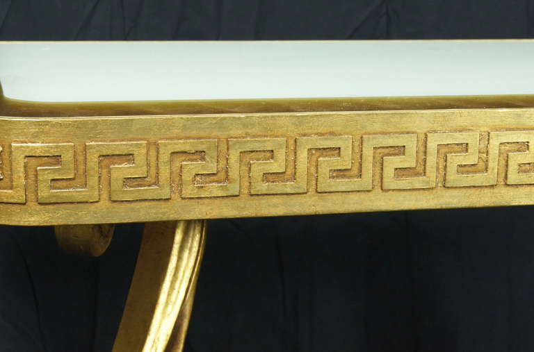 Pair of Neoclassical Style Gilt-Wood Console Tables For Sale 3