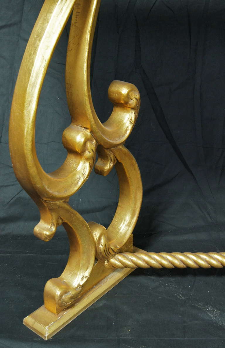 Pair of Neoclassical Style Gilt-Wood Console Tables For Sale 4