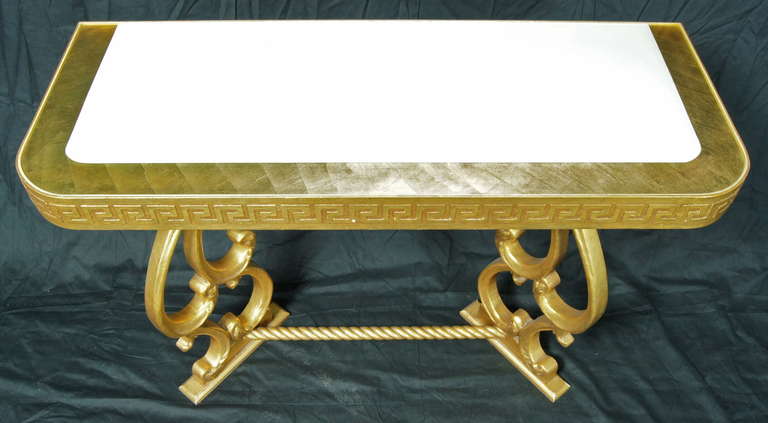 Pair of Neoclassical Style Gilt-Wood Console Tables For Sale 1