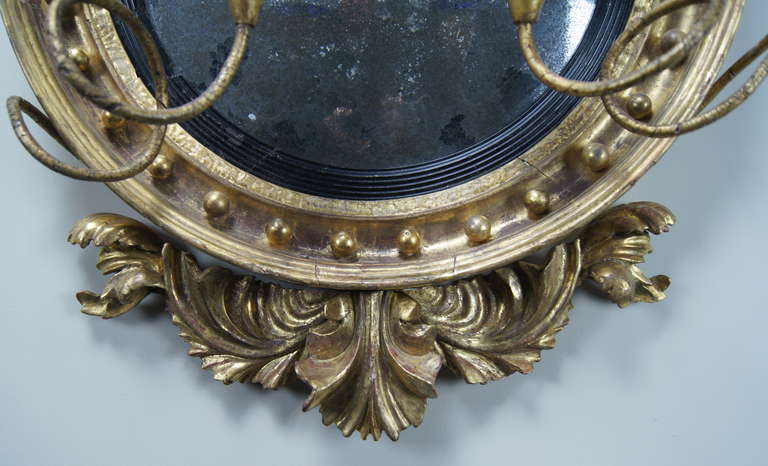 High Style Regency Convex Mirror In Excellent Condition In Kilmarnock, VA