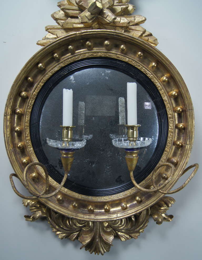 19th Century High Style Regency Convex Mirror