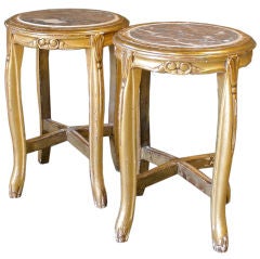 Pair of Marble Topped Stools