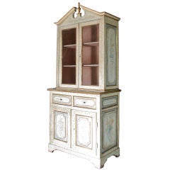 Painted and Parcel Gilt Bookcase Cabinet