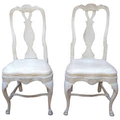 18th Century Swedish Painted Side Chairs