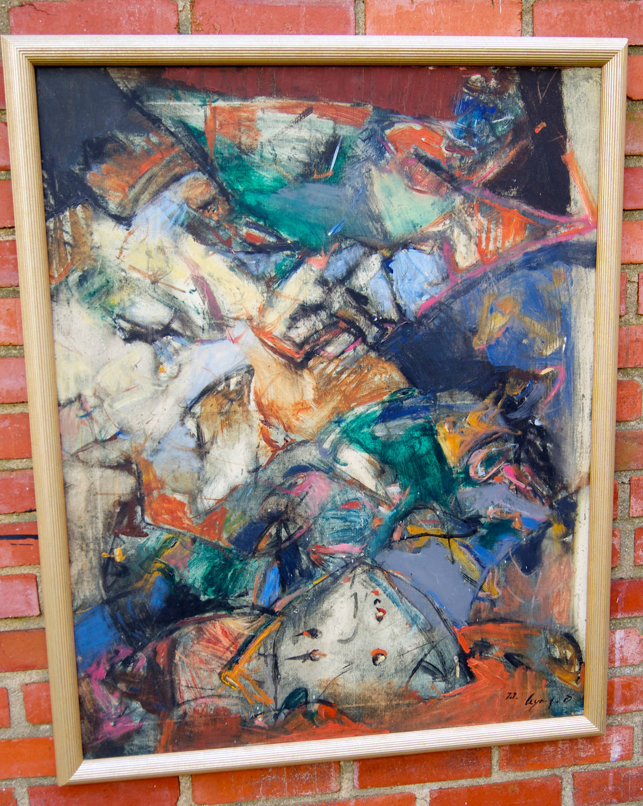 Abstract Oil on Canvas Painting In Excellent Condition For Sale In Kilmarnock, VA
