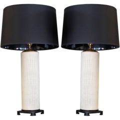 Pair of Cylindrical Table Lamps