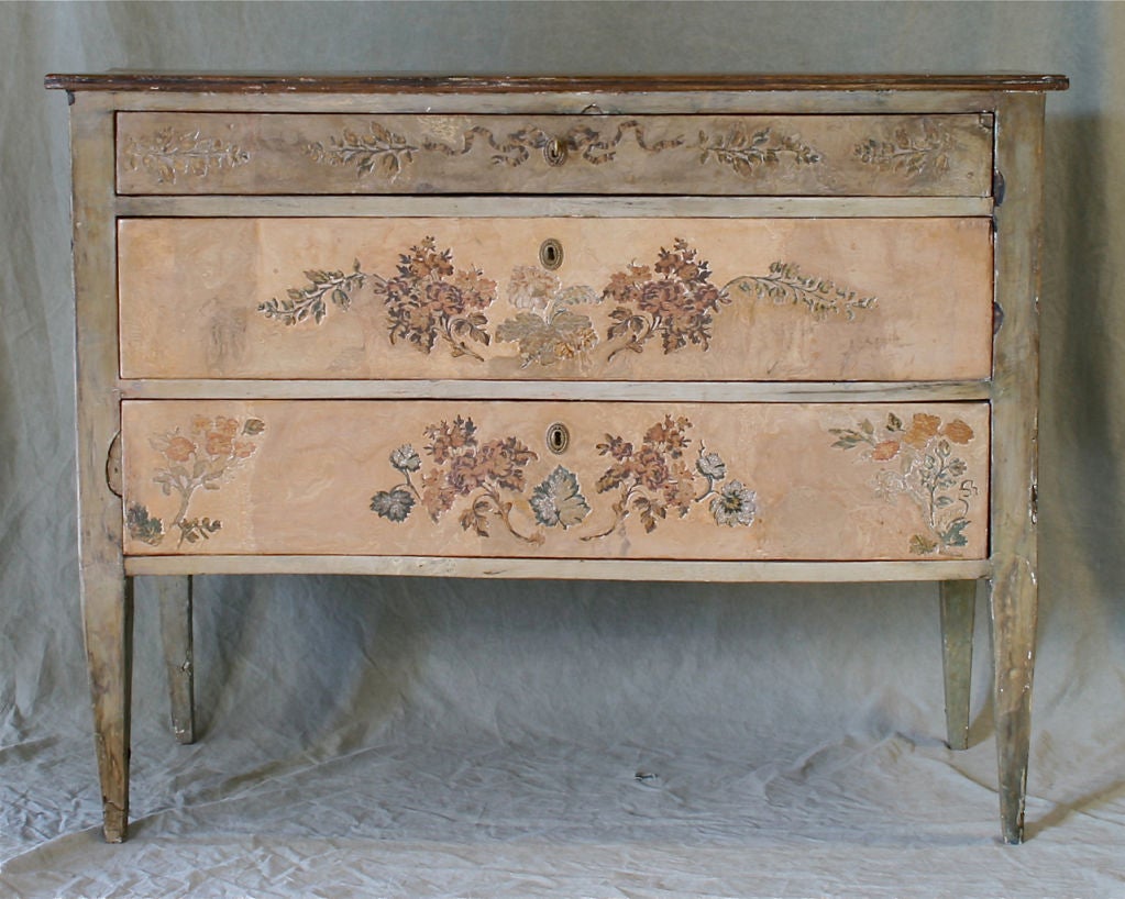 Italian Painted and Decoupage Commode