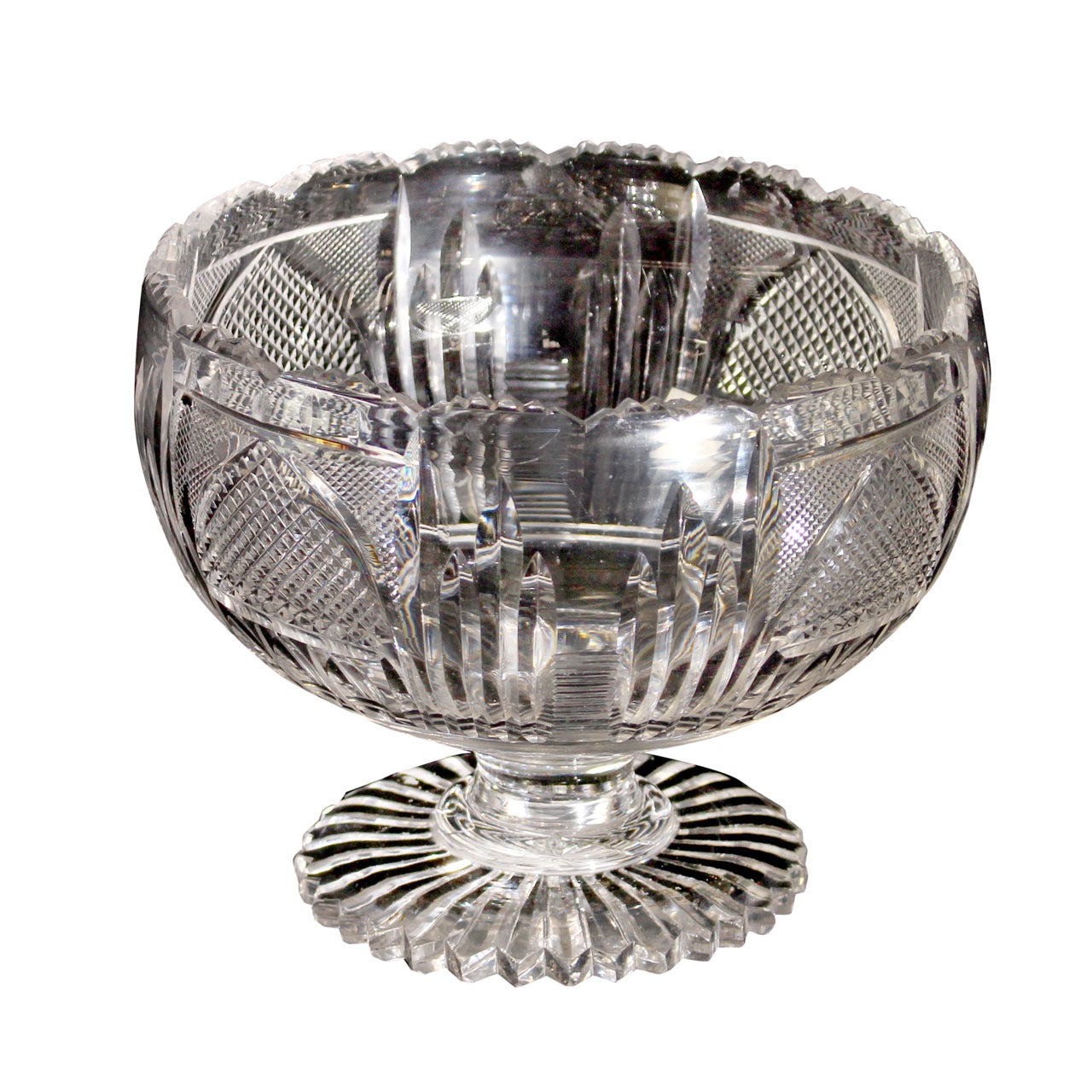 Cuenco central de cristal angloirlandés del siglo XIX en venta