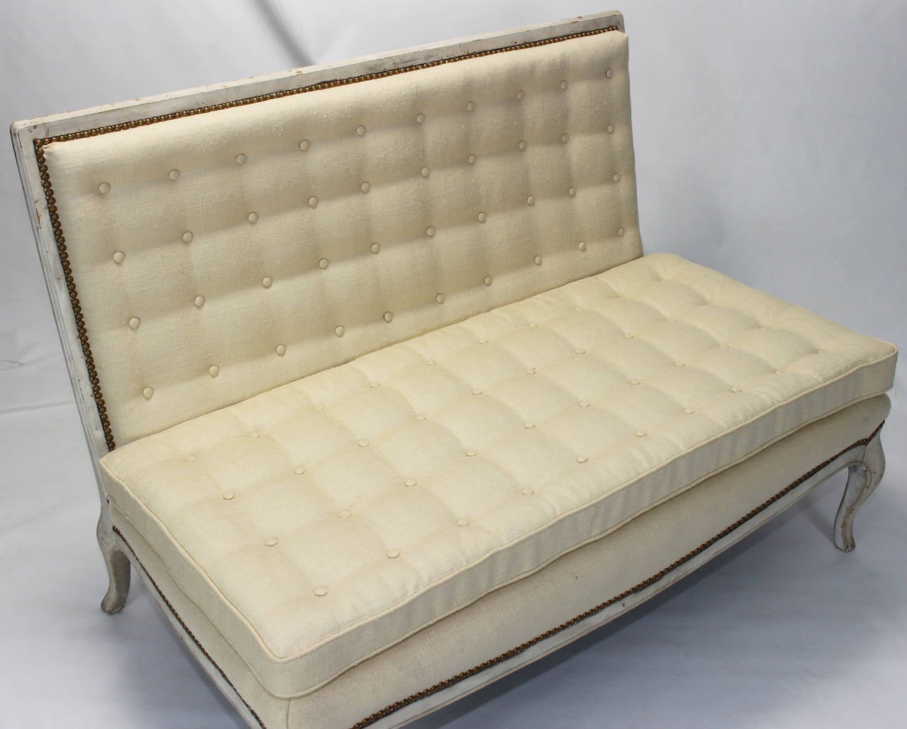French Painted and Upholstered Settee 3