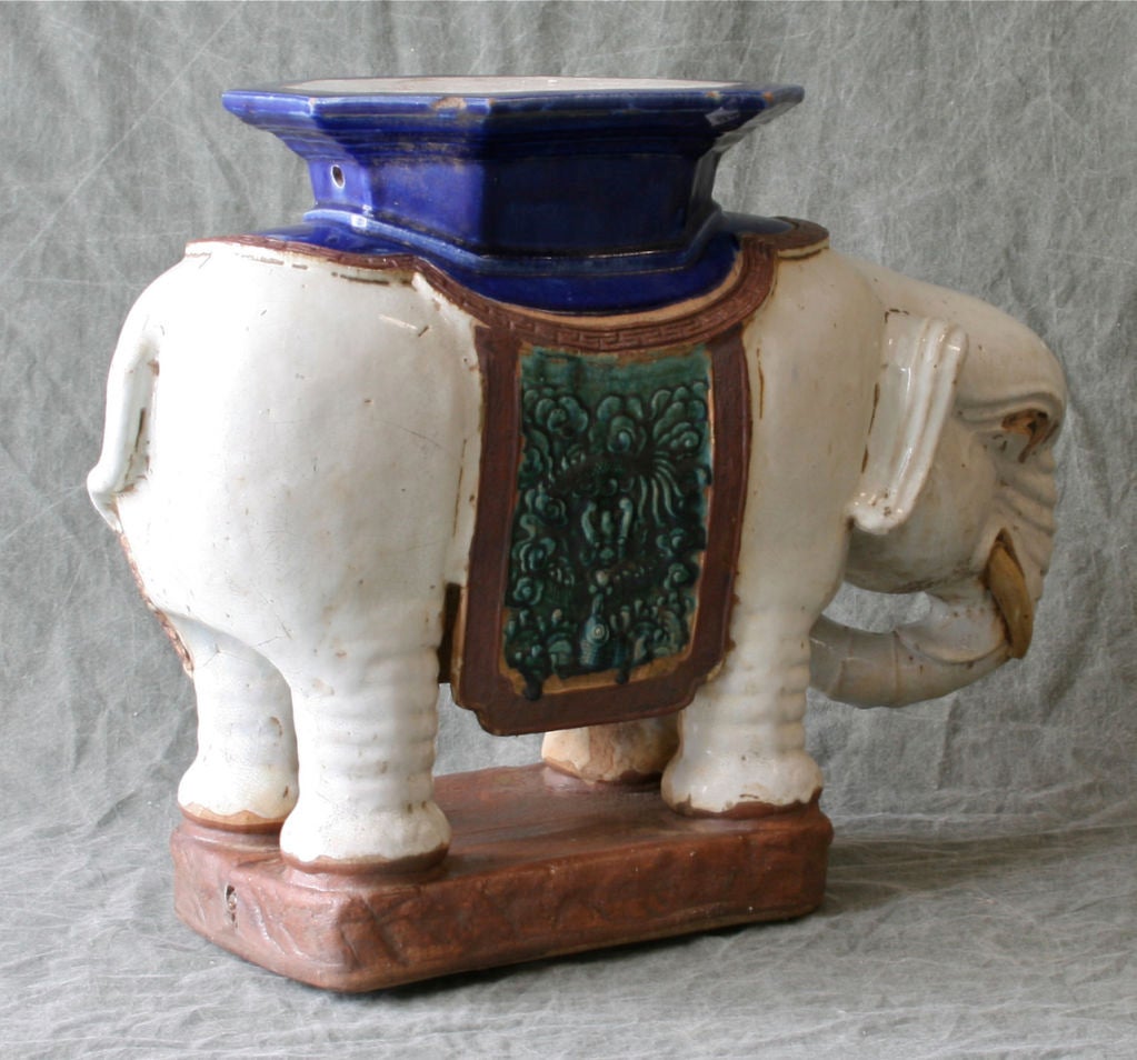 Painted Ceramic Elephant Garden Seat at Wanda Trent blog