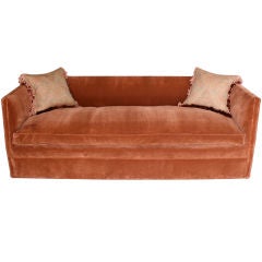 Antique Knole Style Sofa in Brown Velvet